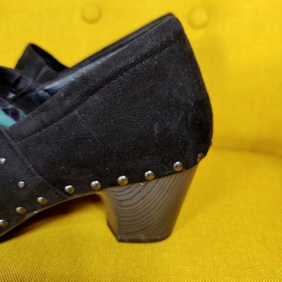 Dansko Nori Suede Studded Black Clog Block Heel Slip On Women's Shoes Size 7.5-8 - Picture 4 of 10